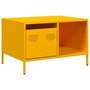 Voir la diapositive 2 : VIDAXL Table basse jaune moutarde 68,5x50x43,5 cm acier lamine a froid
