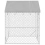 Voir la diapositive 4 : VIDAXL Chenil d'exterieur pour chiens avec toit argente 2x2x2,5 m