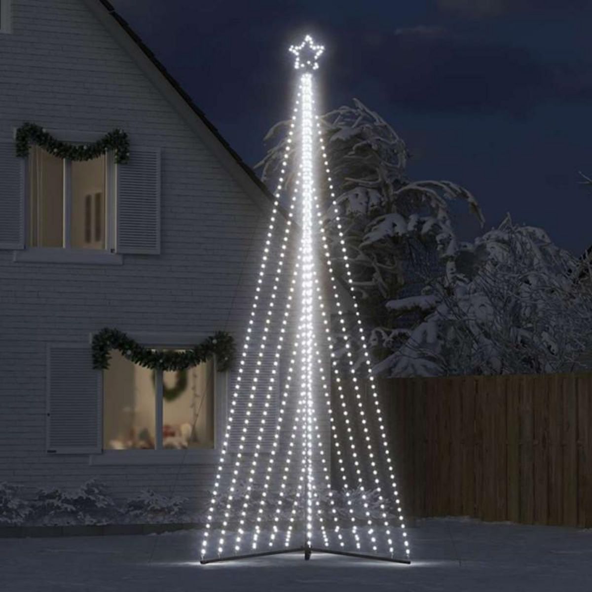 VIDAXL Guirlande de sapin de Noël 789 LED blanc froid 476 cm