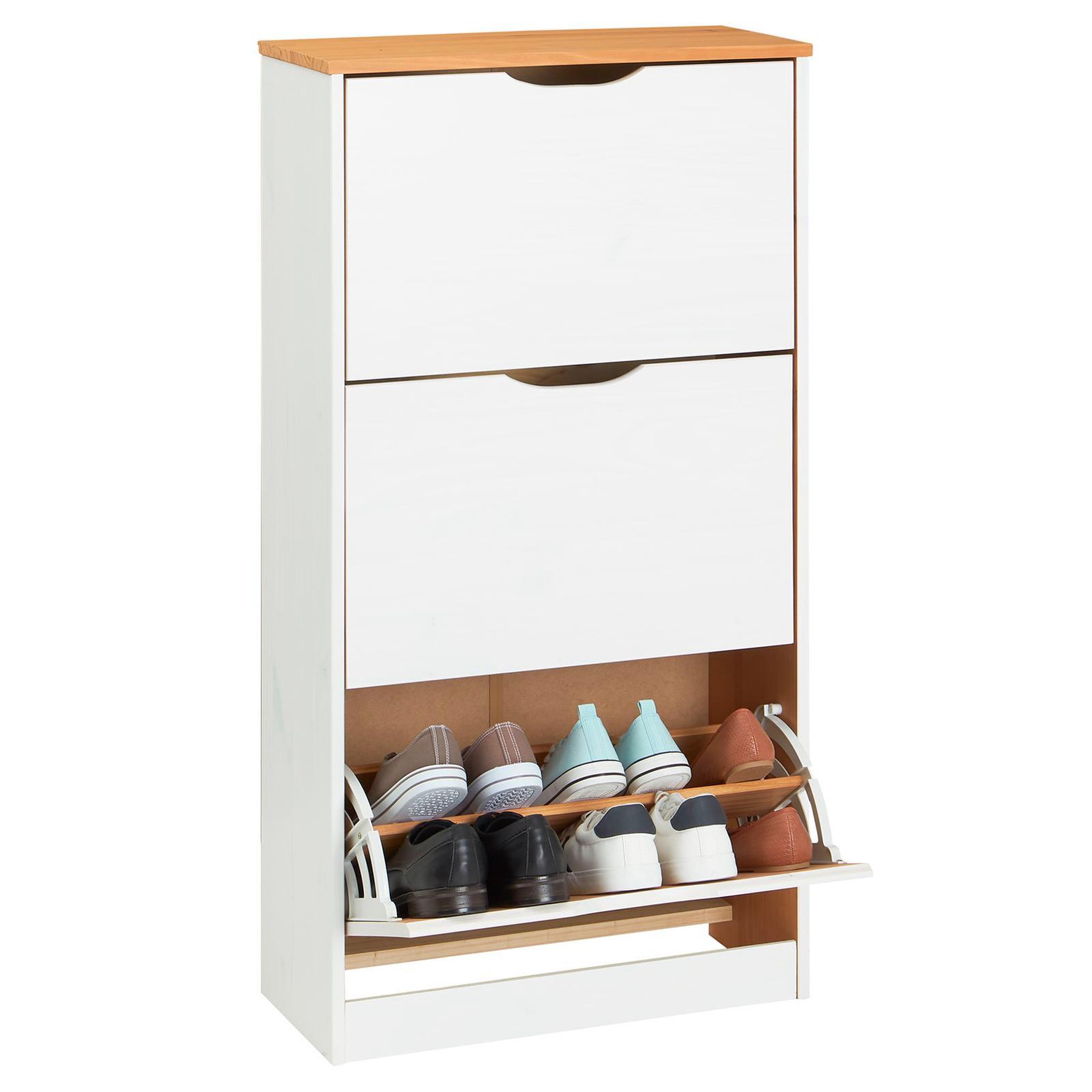 Voir la diapositive 1 : IDIMEX Meuble à chaussures en pin BASIL
