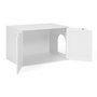 Voir la diapositive 4 : ID MARKET Maison de toilette chat - cache-litière avec doubles portes blanc