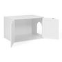 Voir la diapositive 4 : ID MARKET Maison de toilette chat - cache-litière avec doubles portes blanc