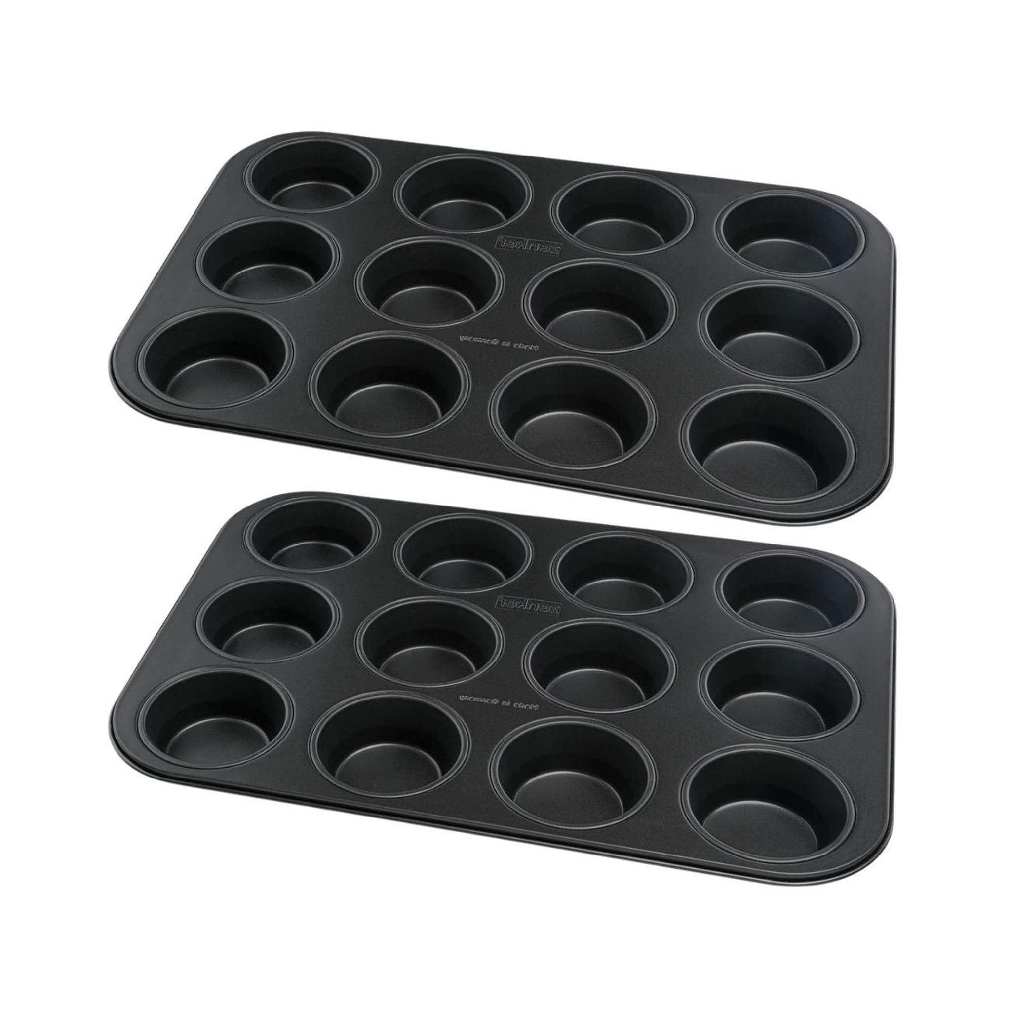 ZENKER Lot de 2 moules à gâteaux 38,5/26,5/3 cm en acier black metallic black mettallic zenker  black mettallic