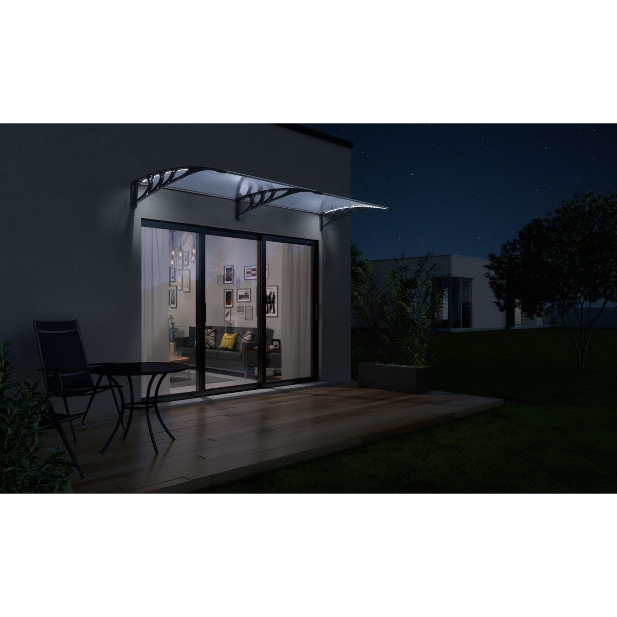 Inkazen Marquise transparente LED 80 x 240 cm