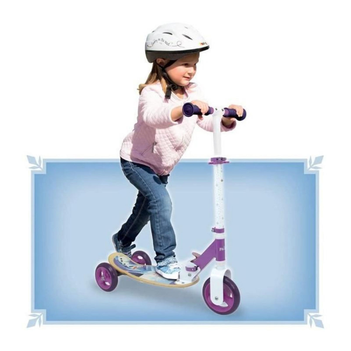 SMOBY Patinette - SMOBY - FROZEN - 3 roues silencieuses - Guidon réglable - Bois et métal