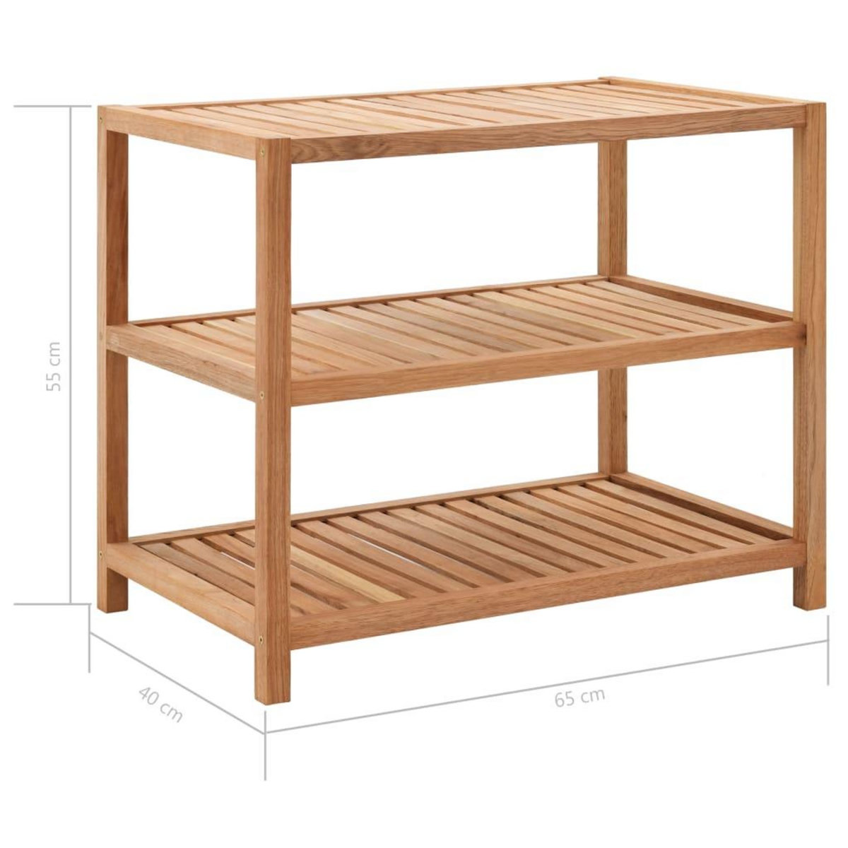 VIDAXL Etagere de salle de bain Bois de noyer massif 65x40x55 cm
