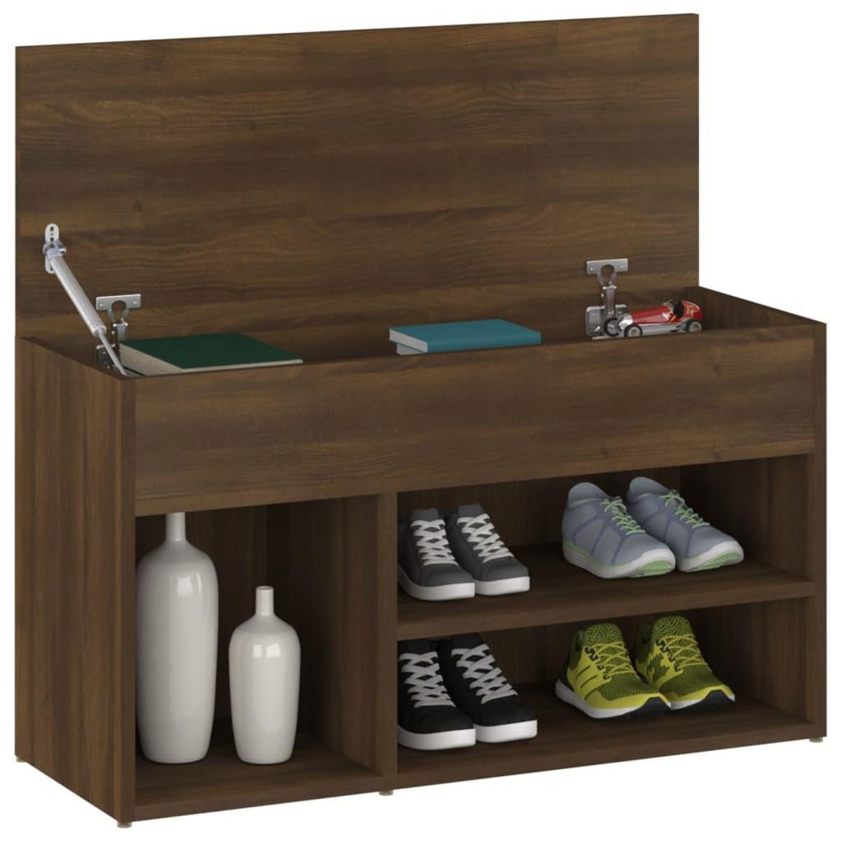 VIDAXL Banc a chaussures Chene marron 80x30x45 cm Bois d'ingenierie