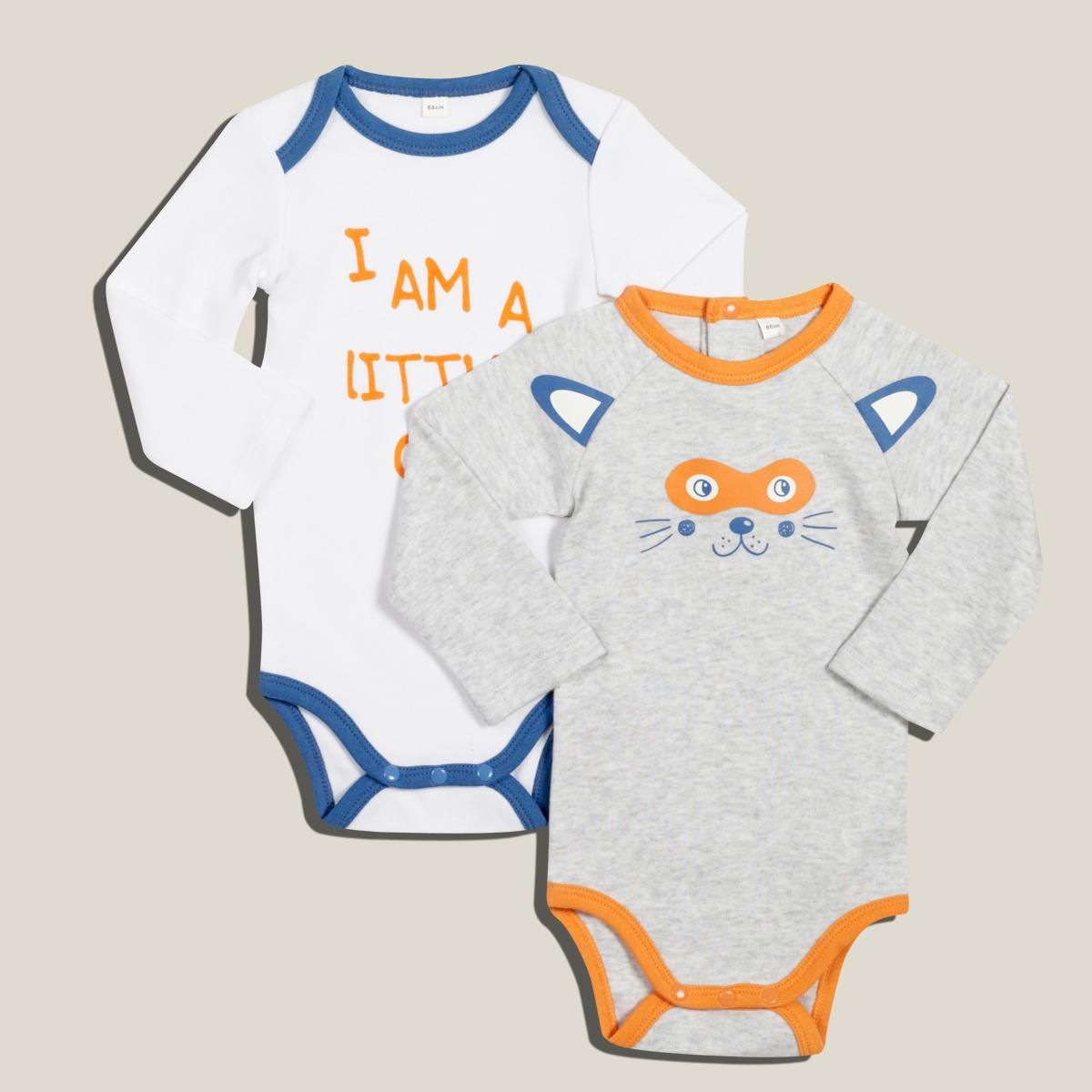 IN EXTENSO Lot de 2 bodies manches longues bébé