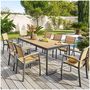 Voir la diapositive 2 : HESPERIDE Table de jardin fixe Lensia en eucalyptus et aluminium - 8 Places