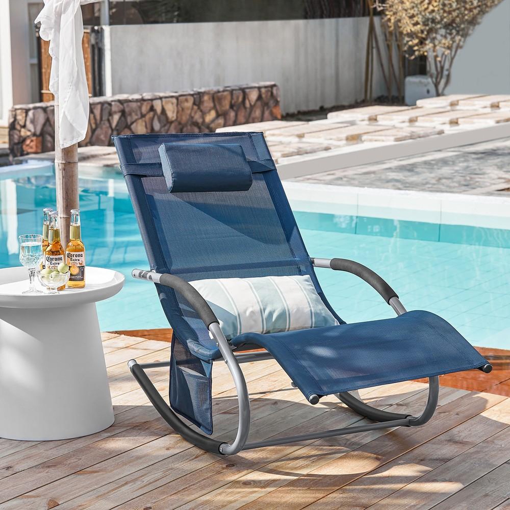 Voir la diapositive 2 : SOBUY SoBuy - Fauteuil À Bascule De Jardin pliable - Moderne - OGS28