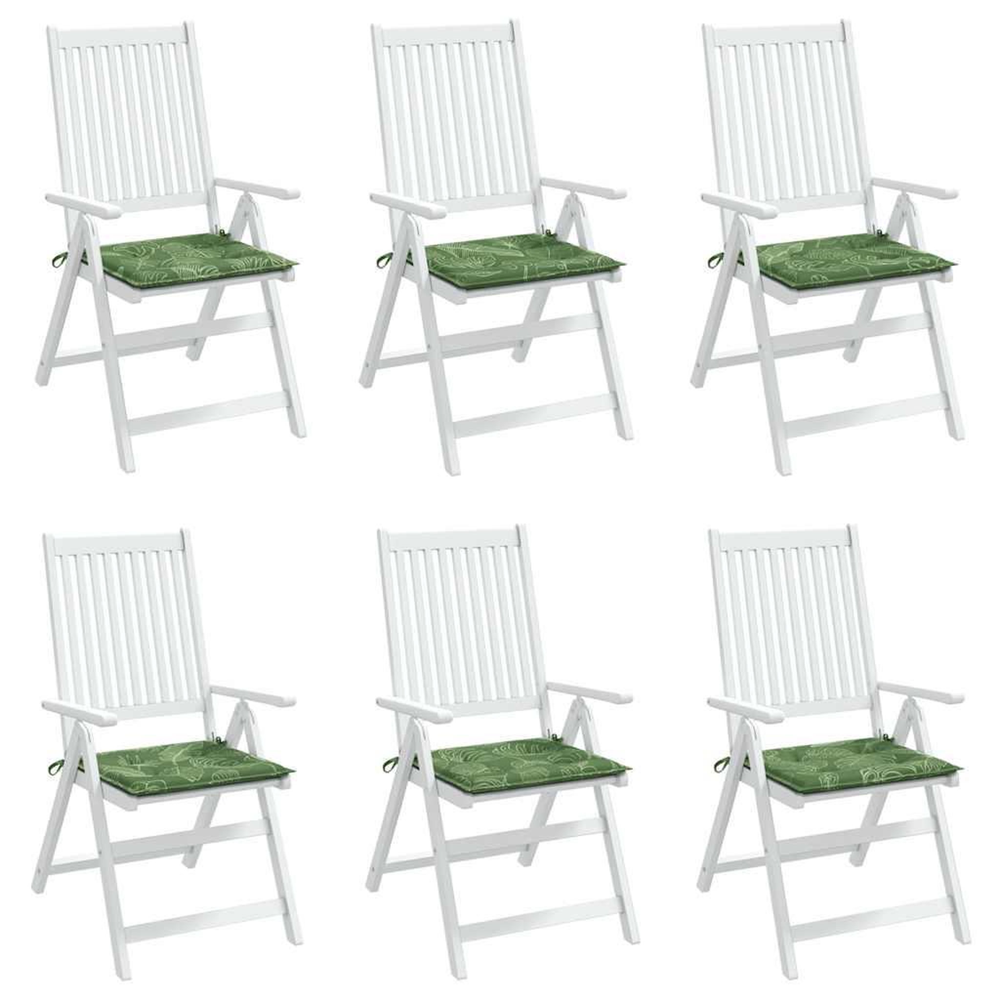 Voir la diapositive 4 : VIDAXL Coussins de chaise lot de 6 motif de feuilles 40x40x3 cm tissu