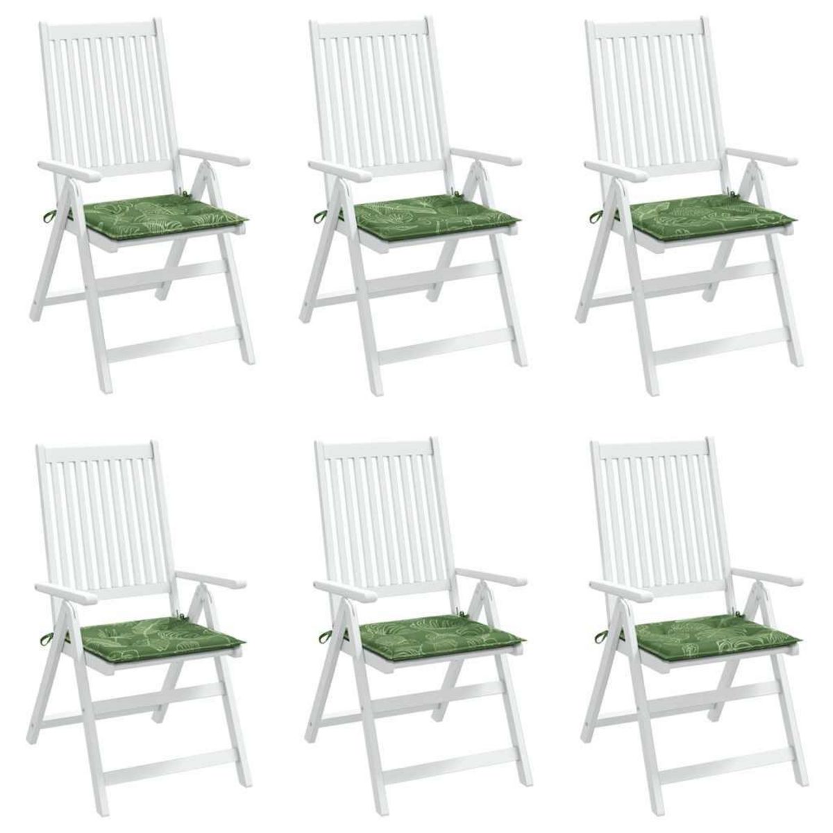 VIDAXL Coussins de chaise lot de 6 motif de feuilles 40x40x3 cm tissu