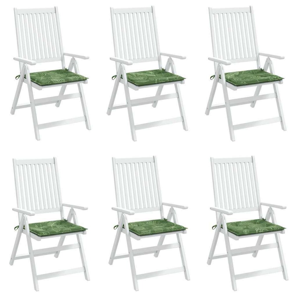 VIDAXL Coussins de chaise lot de 6 motif de feuilles 40x40x3 cm tissu