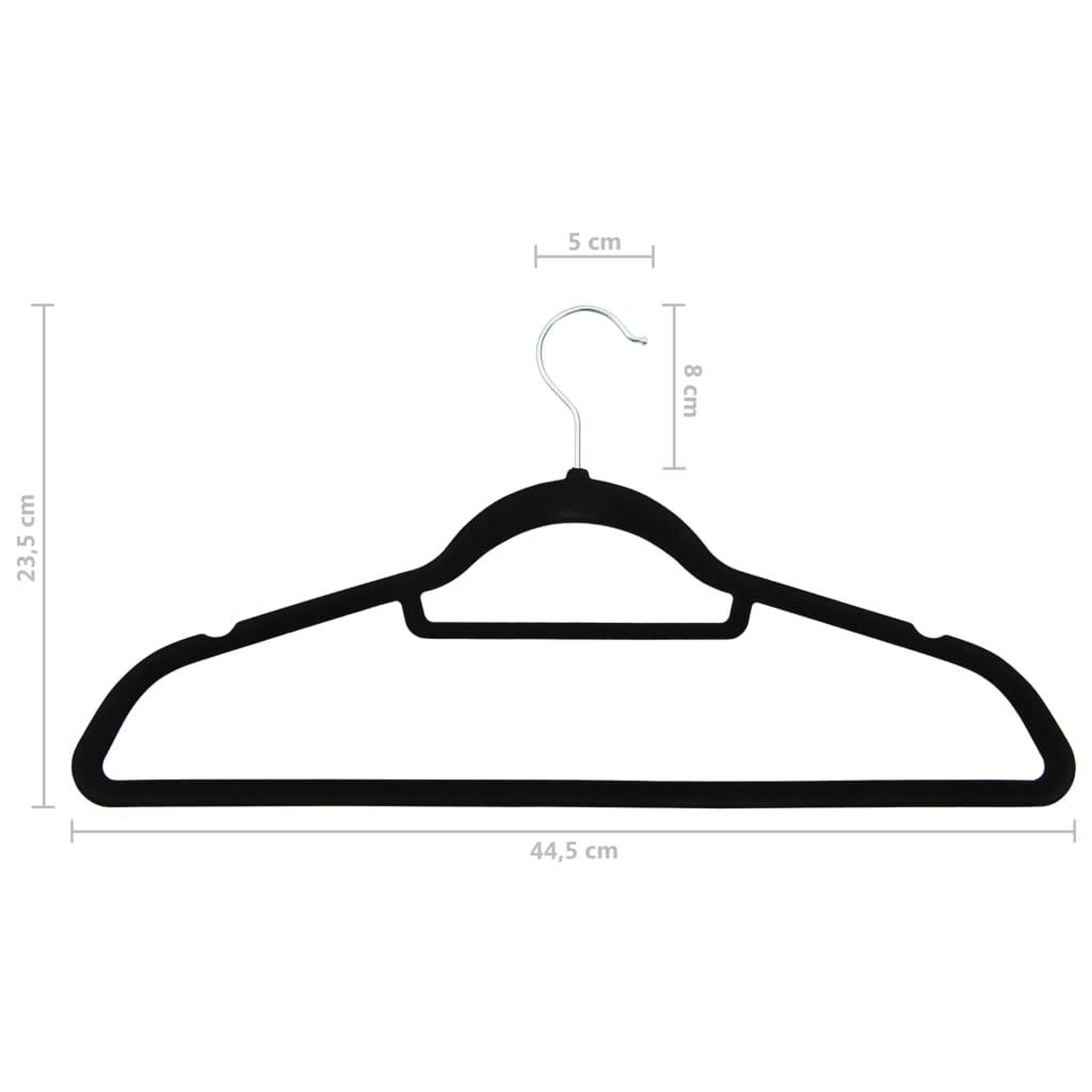 Voir la diapositive 6 : VIDAXL Cintres antiderapants 100 pcs Noir Velours