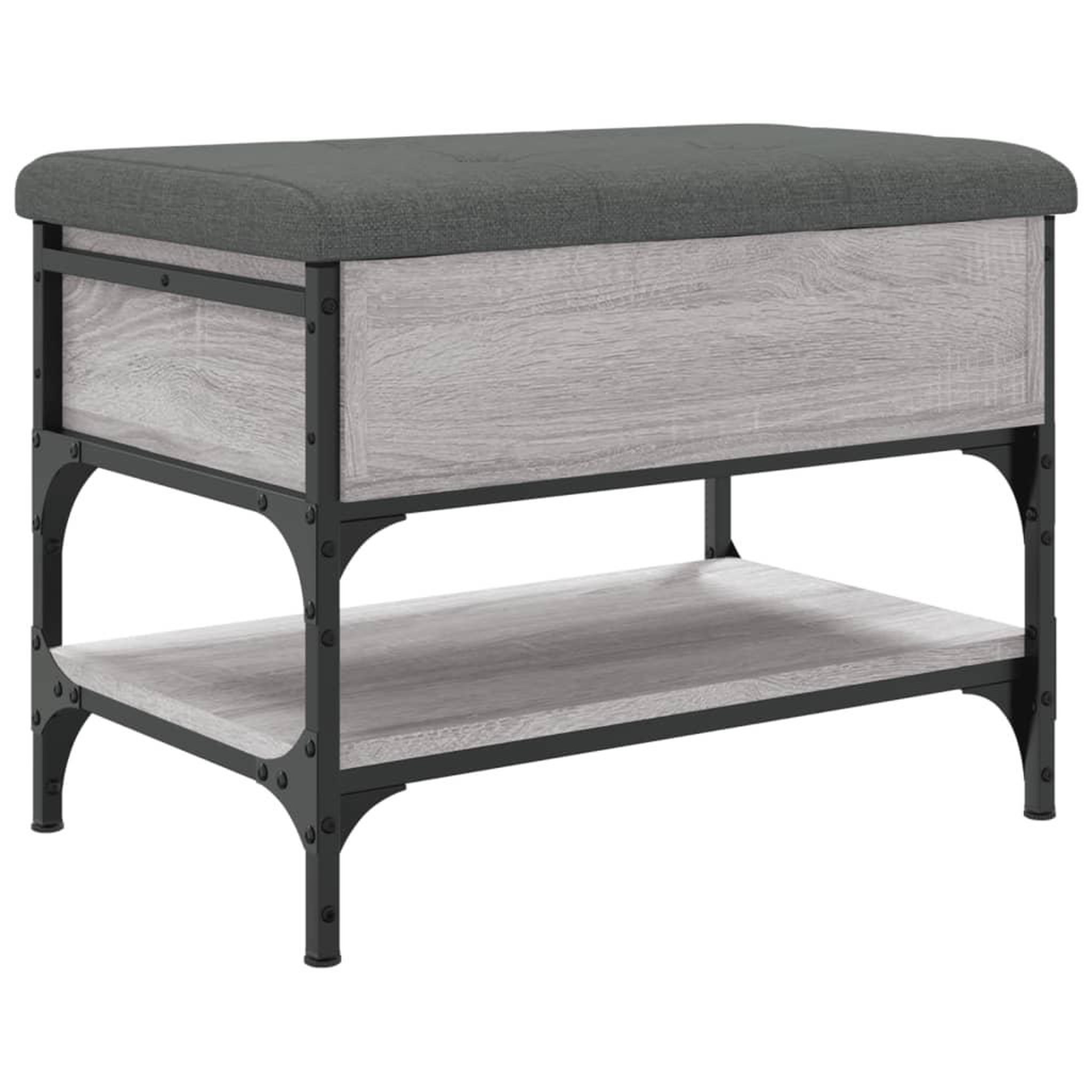 Voir la diapositive 2 : VIDAXL Banc a chaussures sonoma gris 62x42x45 cm bois d'ingenierie