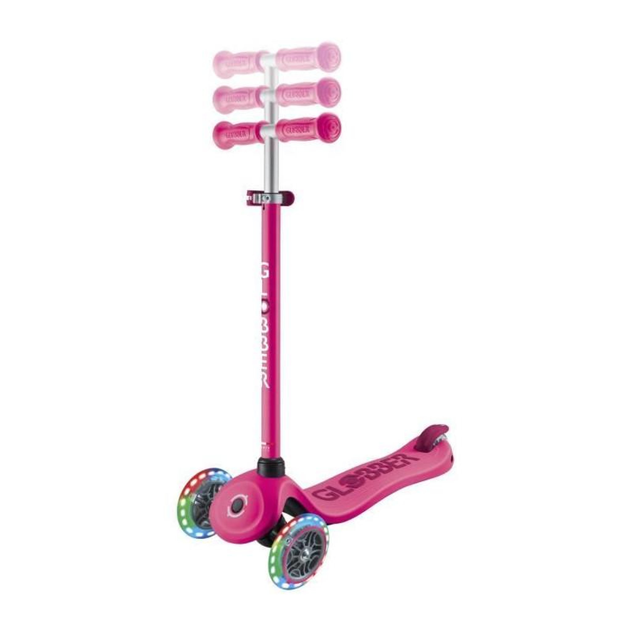 Voir la diapositive 6 : Globber Trottinette 3 roues évolutive - GLOBBER - SPORTY LIGHTS - Rose - Lumineuses - Porteur, draisienne, trottinette - Siege - des 15