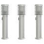 Voir la diapositive 2 : VIDAXL Lampadaires d'exterieur et sortie 3pcs argente acier inoxydable