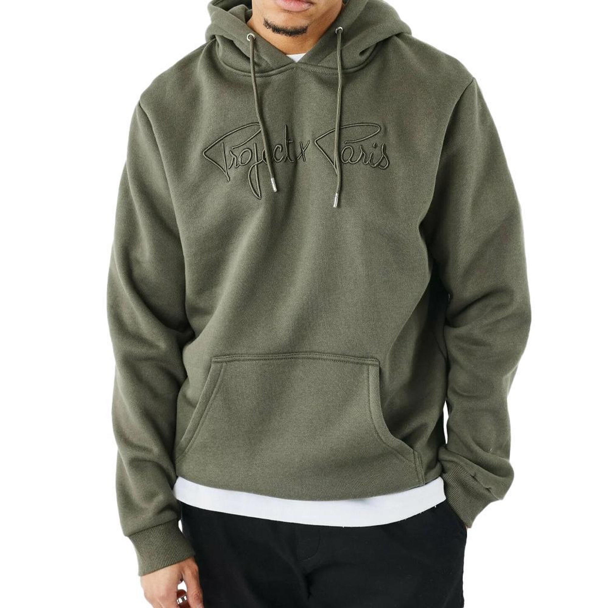Project X Sweat à capuche kaki homme project x paris signature. Coloris disponibles : Vert