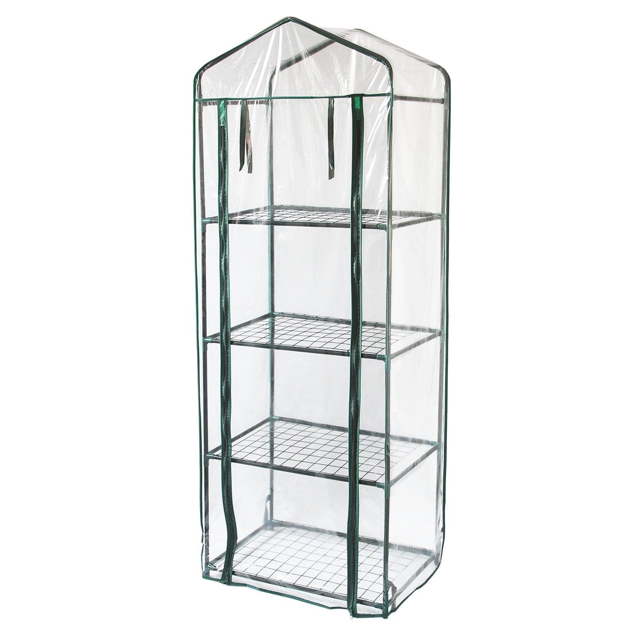 MONSTERSHOP Mini serre à 4 étagère avec couverture en pvc