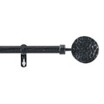 Paris Prix Kit Tringle Déco Extensible  Bullette  120-210cm Noir
