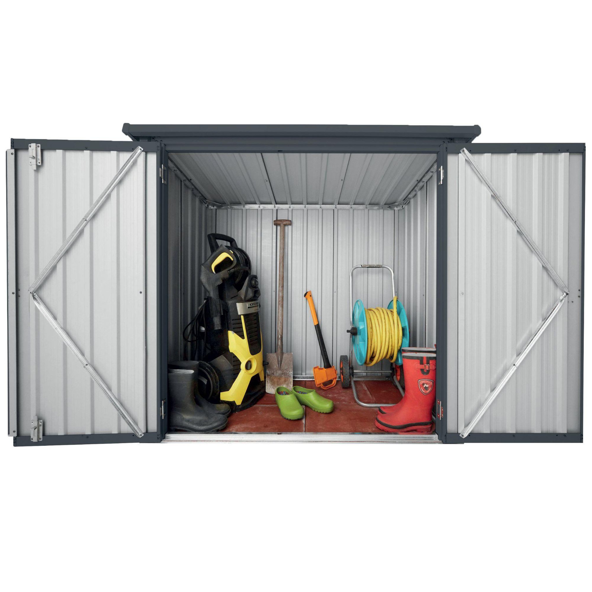 Voir la diapositive 3 : WERKAPRO Abri jardin métal 1,3m2  1.47x0.86 h1.34m  WERKA PRO