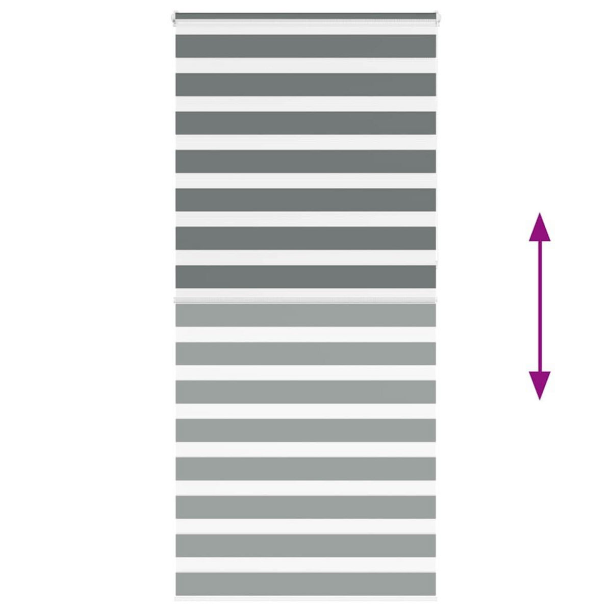 VIDAXL Store zebre gris fonce largeur du tissu 90,9 cm polyester