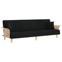 Voir la diapositive 2 : VIDAXL Canape-lit avec accoudoirs noir tissu