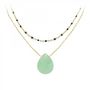 Voir la diapositive 1 : SC BOHEME Lot de 2 colliers SC Bohème en Acier Finement doré orné d'une Malachite