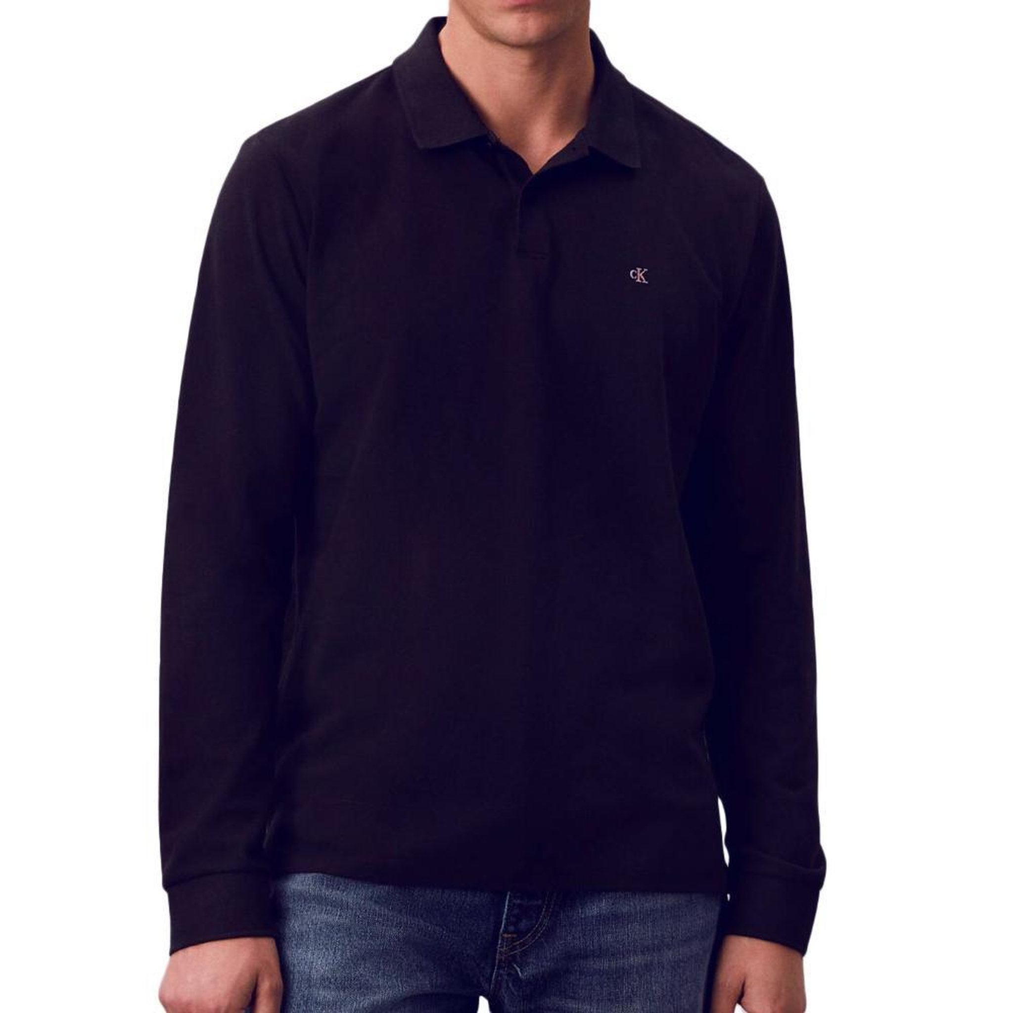 Voir la diapositive 1 : CALVIN KLEIN JEANS Polo Manches longues Noir Homme Calvin Klein Casual Pique