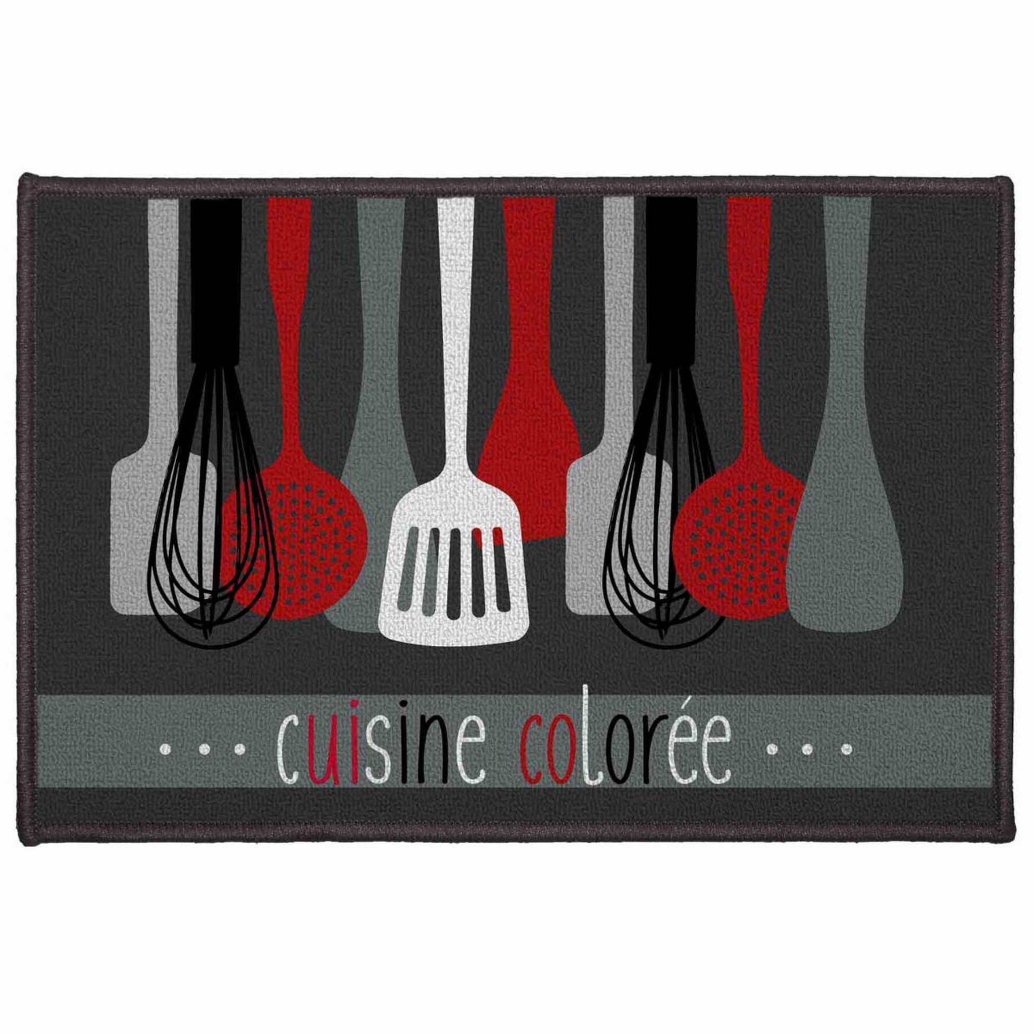 Douceur d'Intérieur Tapis de cuisine  cuisinette  40x60cm gris