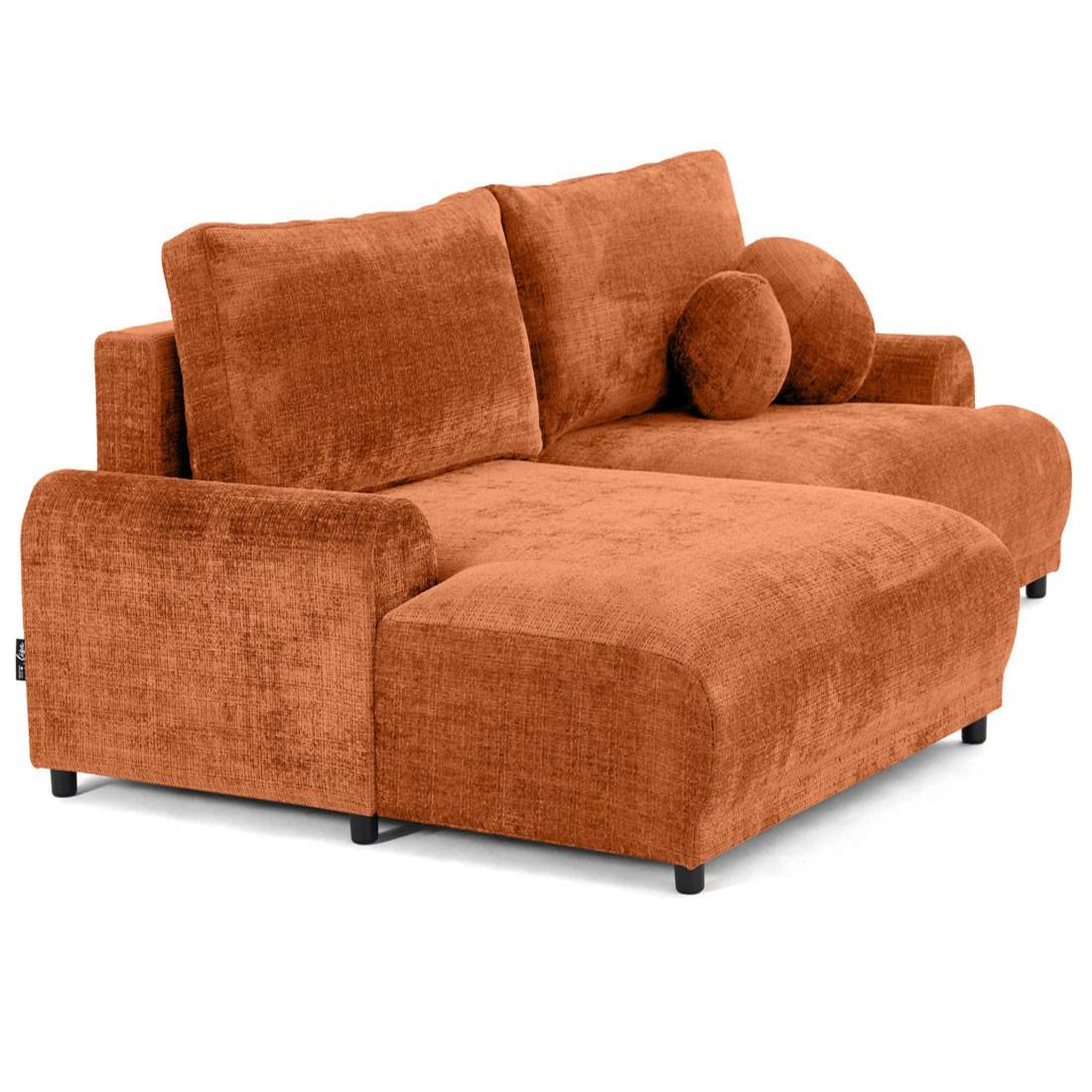 Voir la diapositive 5 : LISA DESIGN Nelly - canapé d'angle gauche 4 places convertible avec coffre en velours texturé