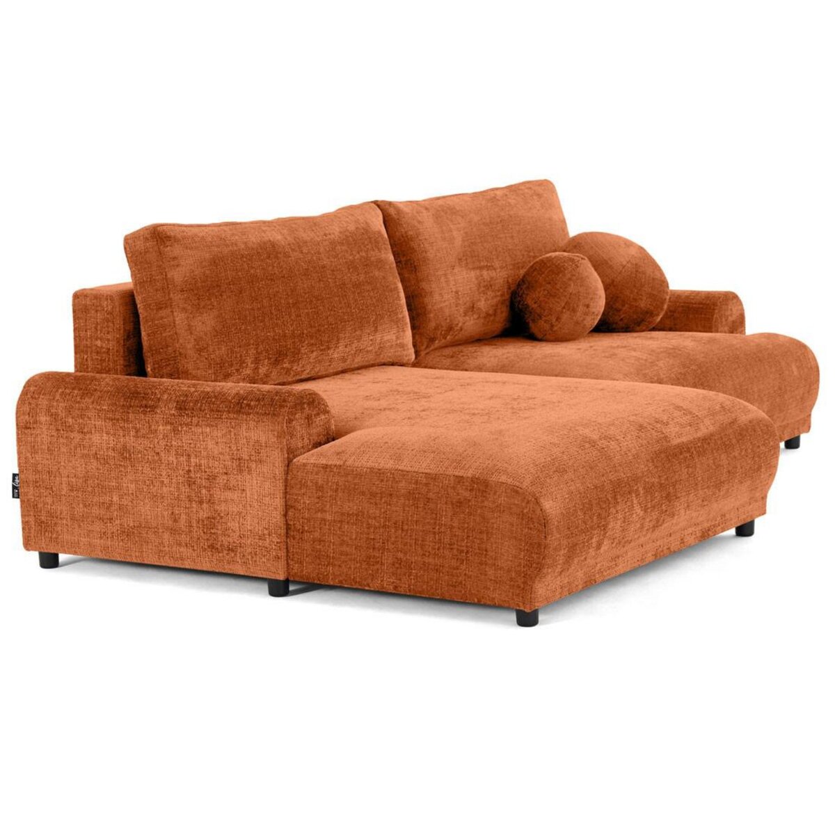 LISA DESIGN Nelly - canapé d'angle gauche 4 places convertible avec coffre en velours texturé