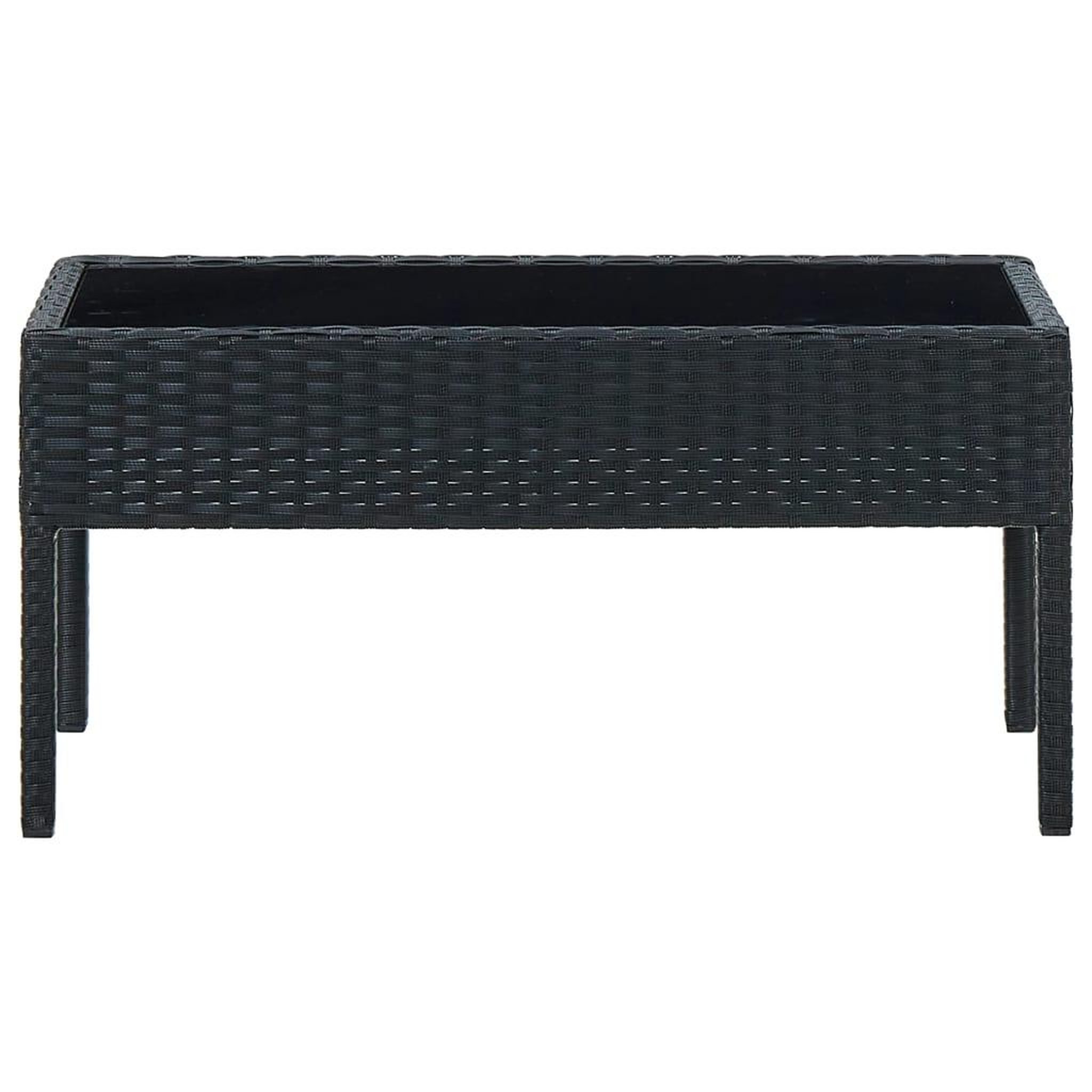 Voir la diapositive 2 : VIDAXL Table de jardin Noir 75x40x37 cm Resine tressee