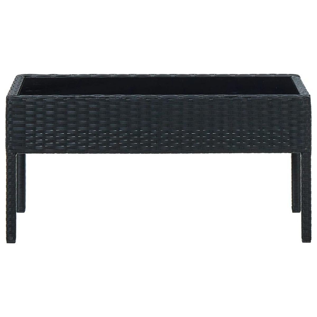 VIDAXL Table de jardin Noir 75x40x37 cm Resine tressee