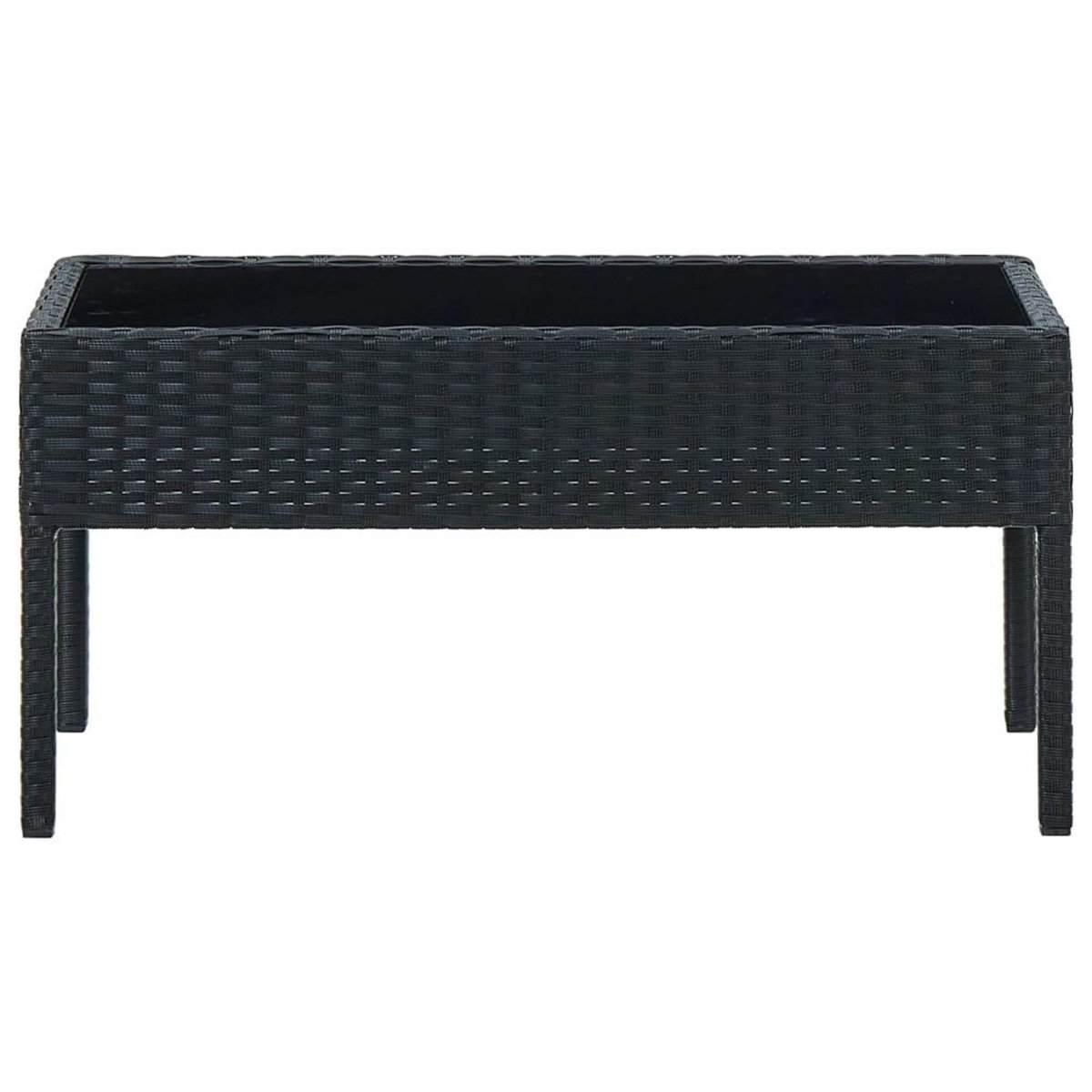 VIDAXL Table de jardin Noir 75x40x37 cm Resine tressee