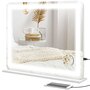 Voir la diapositive 1 : HOMCOM Miroir Lumineux LED tactile intensité 3 modes d'éclairage grossissement 10X charge USB