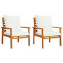 Voir la diapositive 4 : VIDAXL Salon de jardin 3 pcs avec coussins bois massif d'acacia