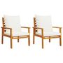 Voir la diapositive 4 : VIDAXL Salon de jardin 3 pcs avec coussins bois massif d'acacia
