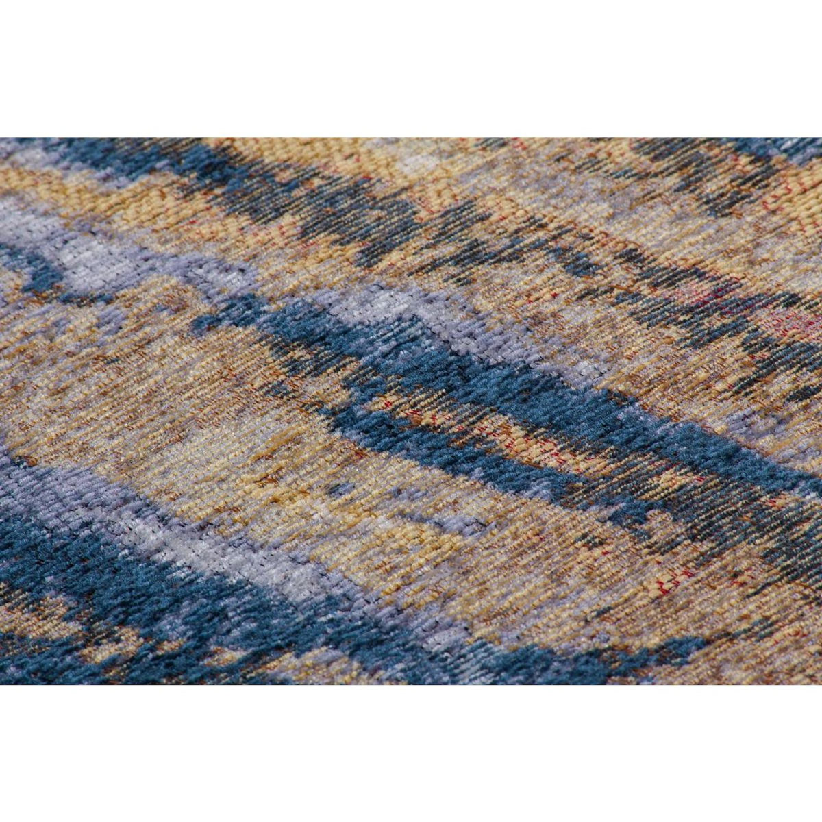 Paris Prix Tapis Vintage à Poils Courts  Blaze  Bleu & Beige