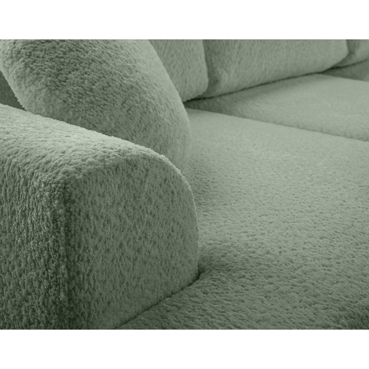 BEST MOBILIER Candela - canapé d'angle droit 4 places - convertible avec coffre - en tissu bouclette