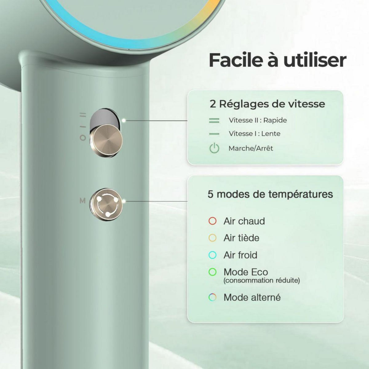 ESSENTIEL B Sèche cheveux EHD Innodry Jade