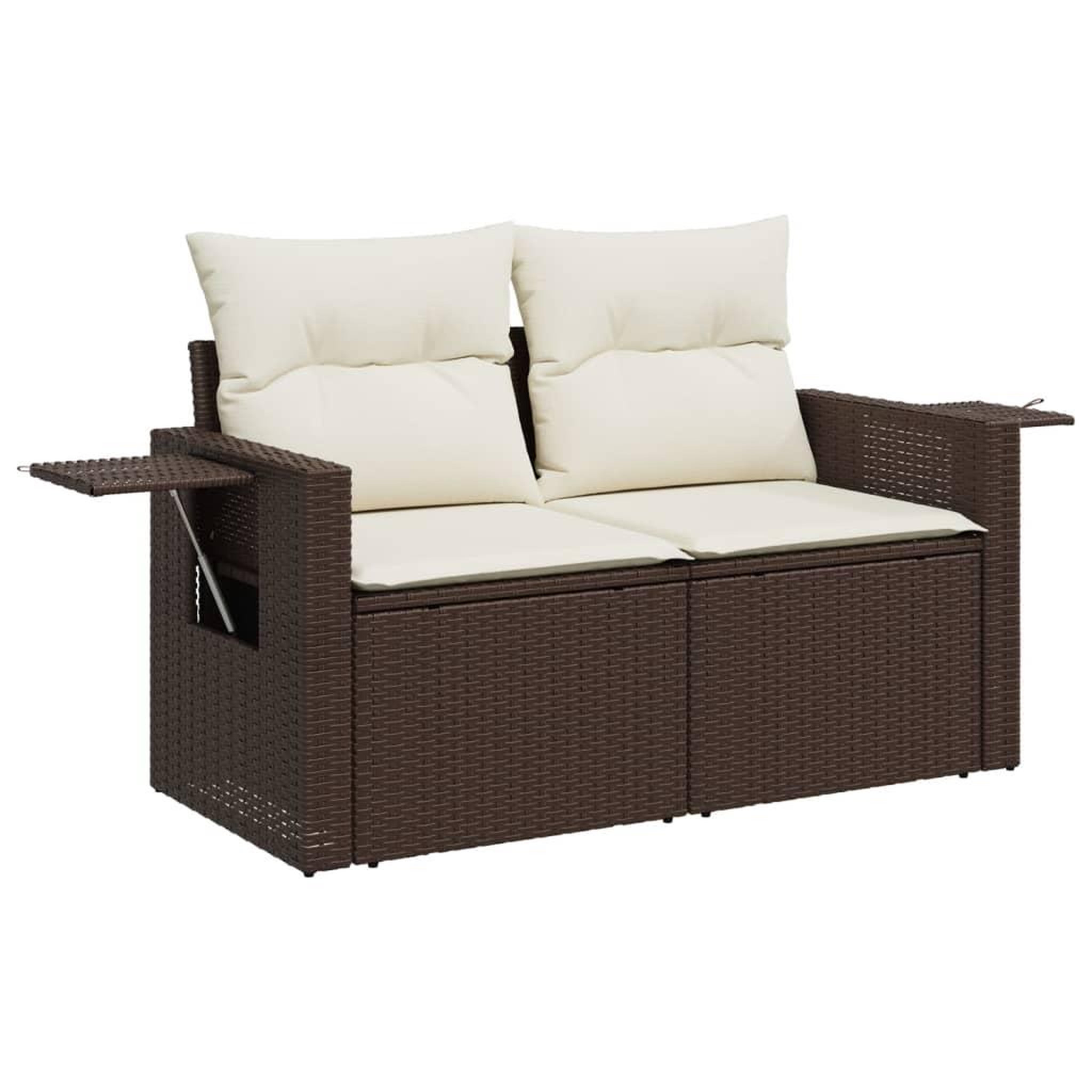 Voir la diapositive 5 : VIDAXL Salon de jardin avec coussins 7 pcs marron resine tressee