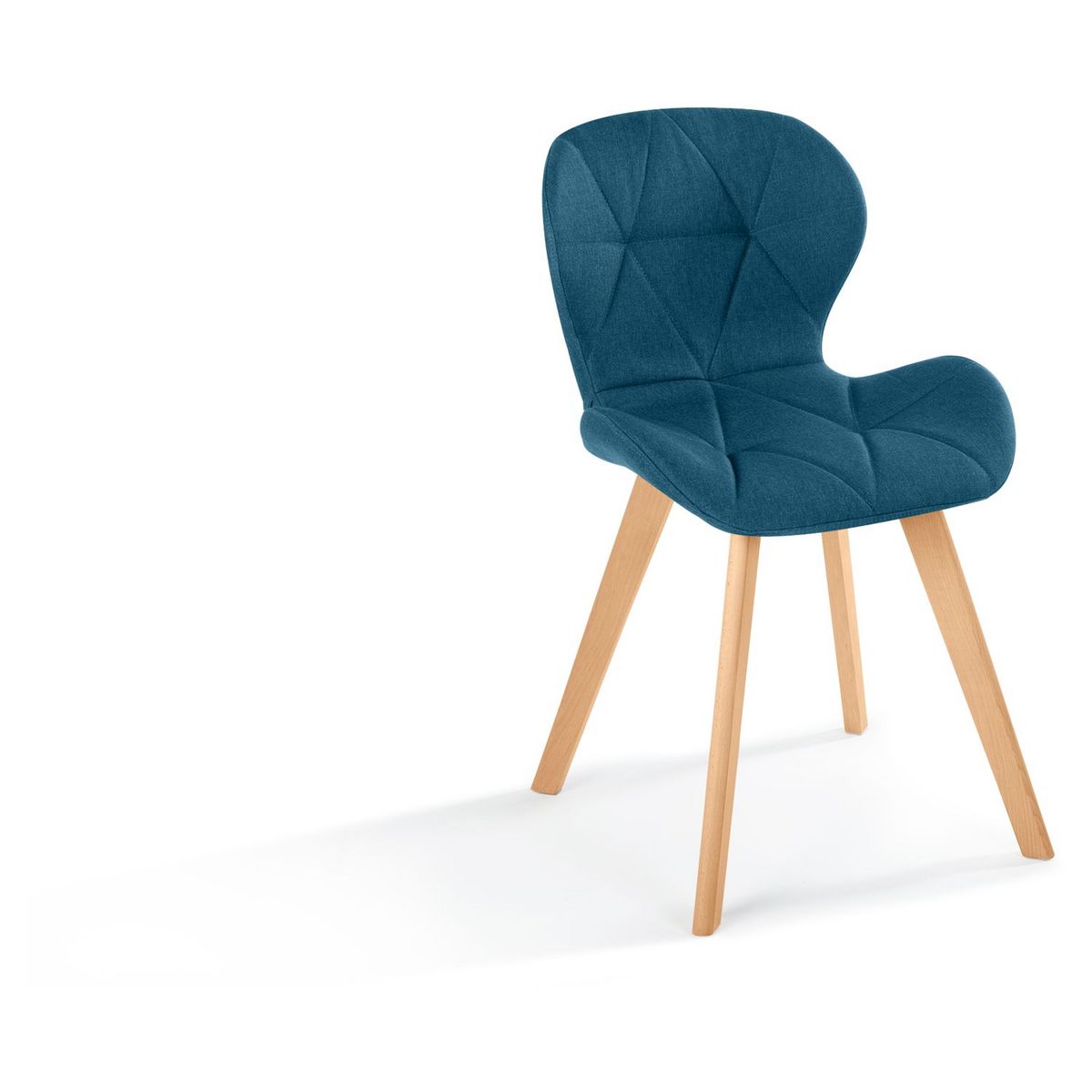 Lot de 4 chaises en tissu style scandinave pieds bois massif GAYA