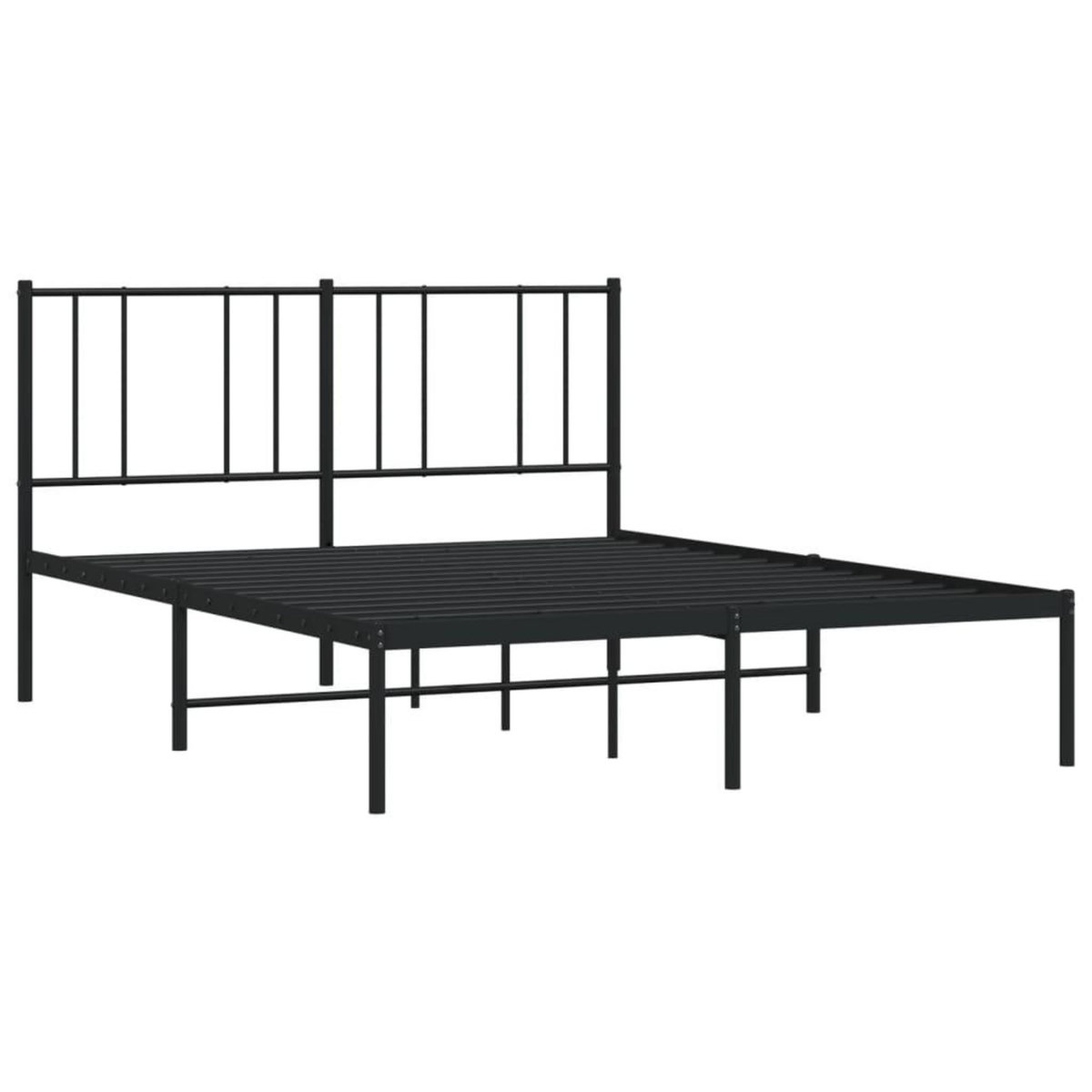 VIDAXL Cadre de lit metal sans matelas avec tete de lit noir 120x190cm