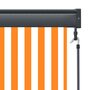 VIDAXL Store roulant d'exterieur 170x250 cm Blanc et orange