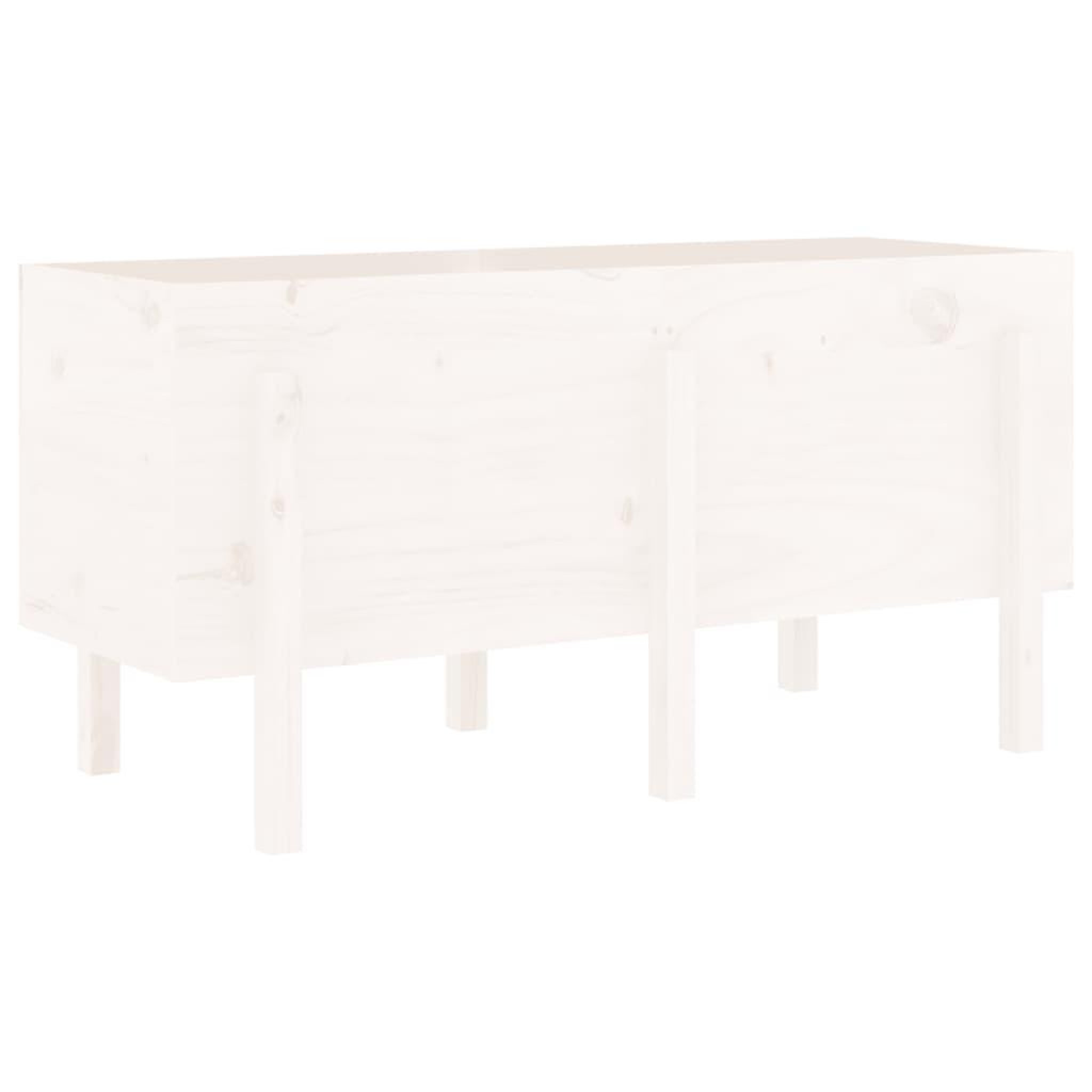 Voir la diapositive 2 : VIDAXL Lit sureleve de jardin blanc 121x50x57 cm bois de pin massif