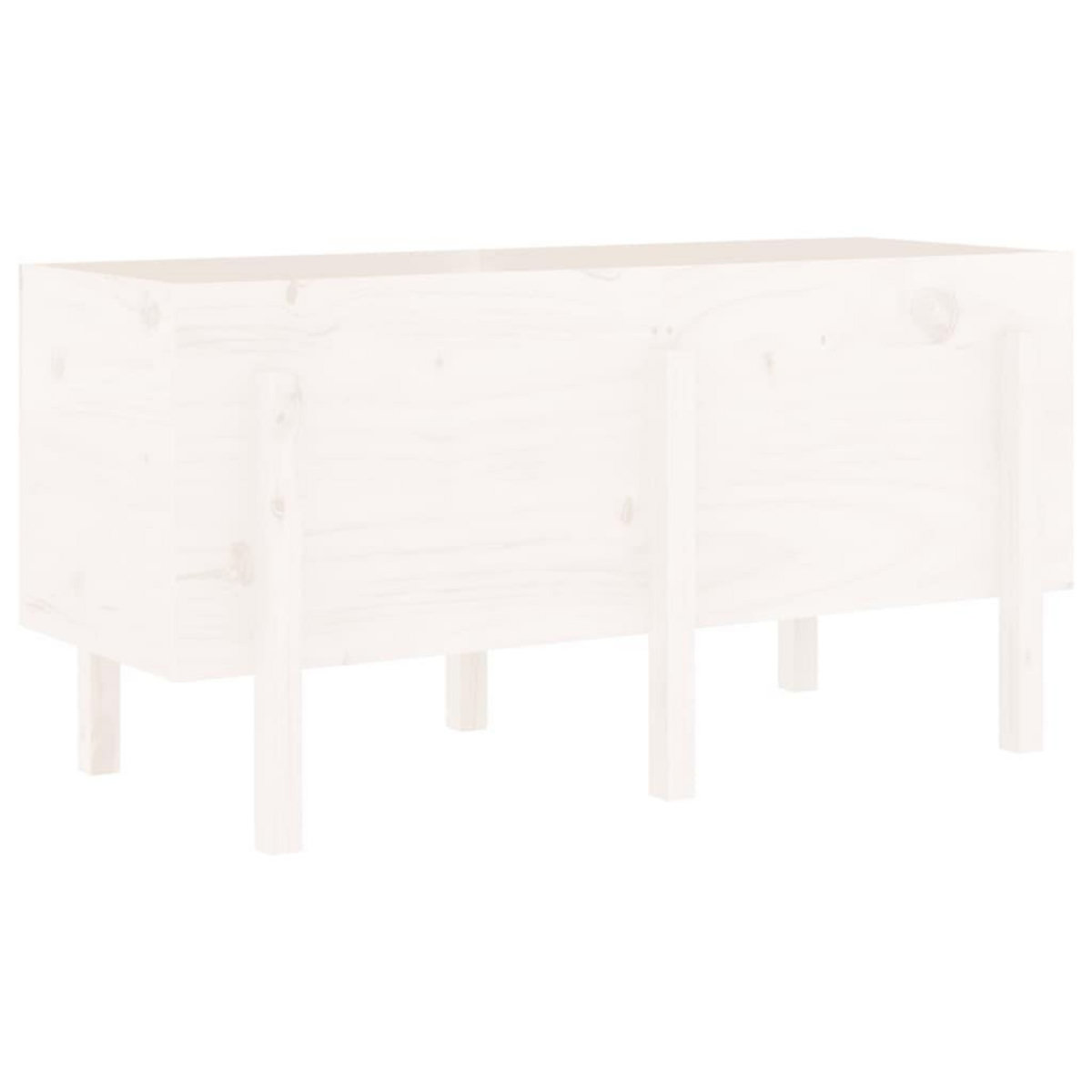 VIDAXL Lit sureleve de jardin blanc 121x50x57 cm bois de pin massif