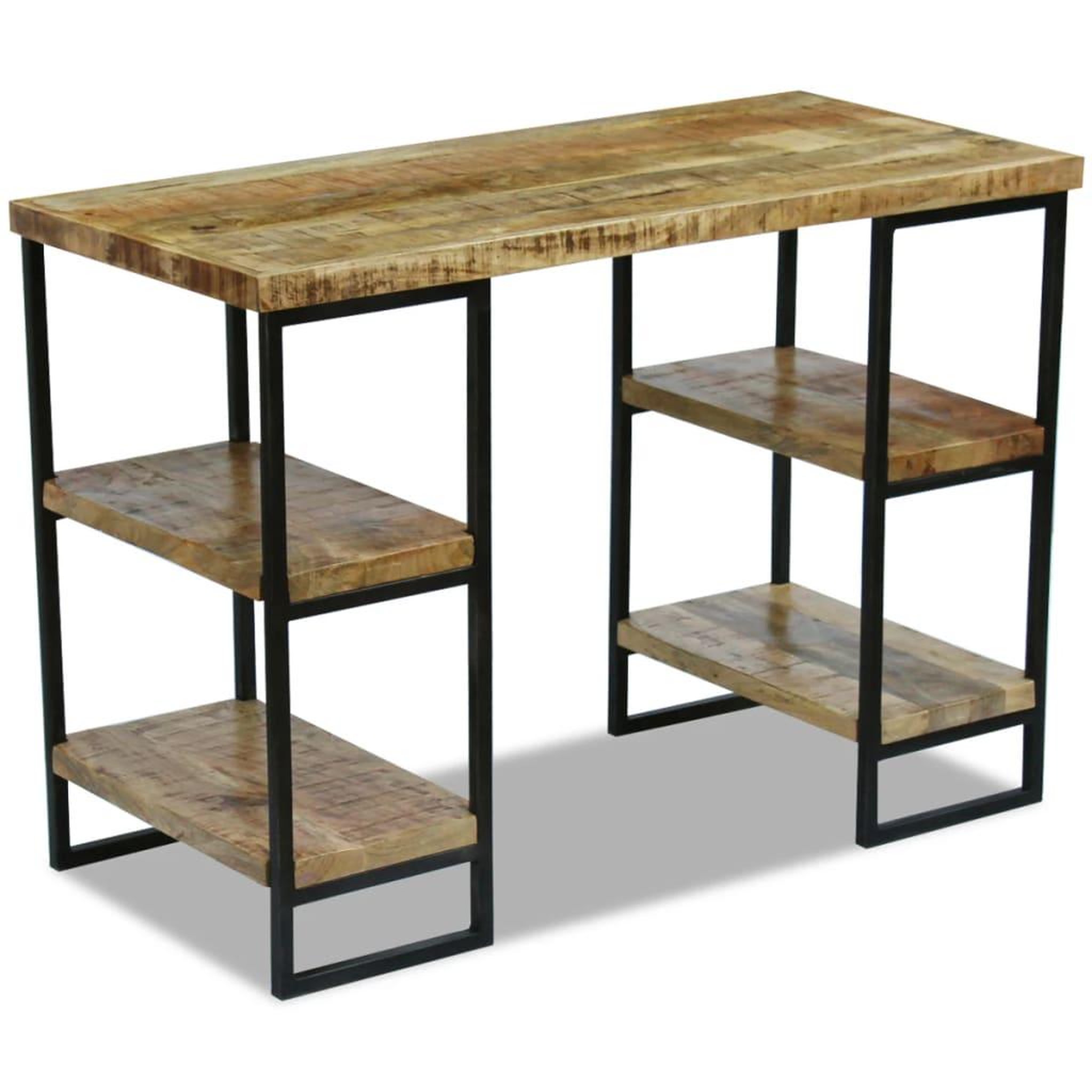 Voir la diapositive 3 : VIDAXL Bureau en bois de manguier 110 x 50 x 76 cm