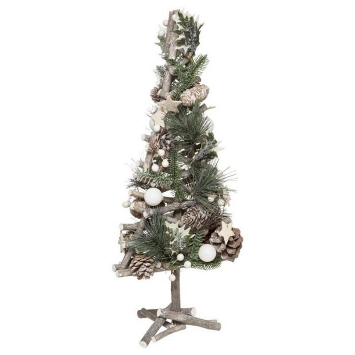 FEERIC LIGHT & CHRISTMAS Sapin Déco en Bois  Cocon  55cm Vert & Naturel