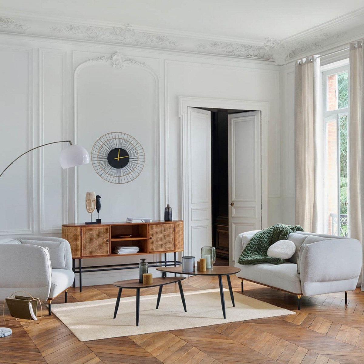 ATMOSPHERA Canapé Isée - 2 places - Gris